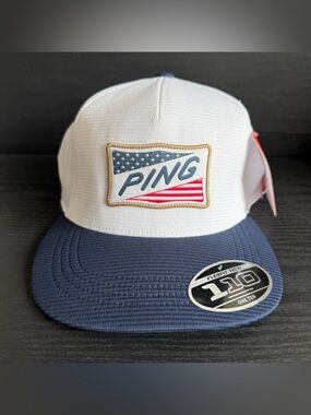 Ping Anthem Tour Golf Hat SnapBack Cap USA Flag Flexfit 110 Prototype Sample NWT